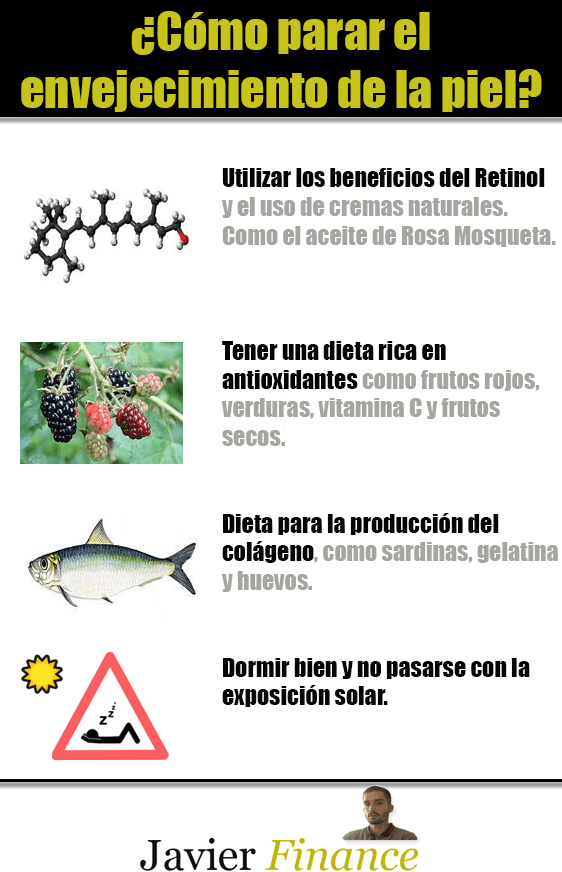 Infografía sobre reducir el envejecimiento de la piel