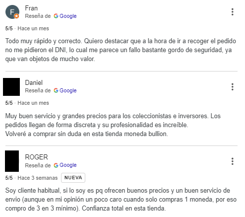 Opiniones de Andorrano Joyería en Google Maps o Google Business